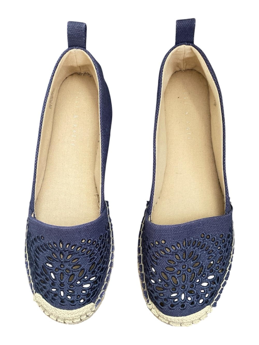 Kelly and Katie navy  Cutout Espadrille Flats